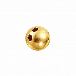 Gold Vermeil Two Hole Ball Button Bead 7mm (Pack of 1)