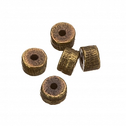 Antique Gold Metal Washer/Barrel Spacer Beads 5mm Pk5