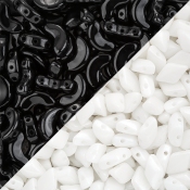 Black and White Seed Beads