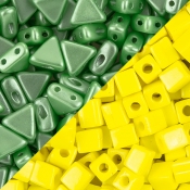 Green and Yellow Seed Beads