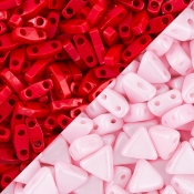 Pink and Red Seed Beads