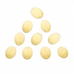 Transparent Frosted Yellow Oval Glass Bead 12x10mm PK10