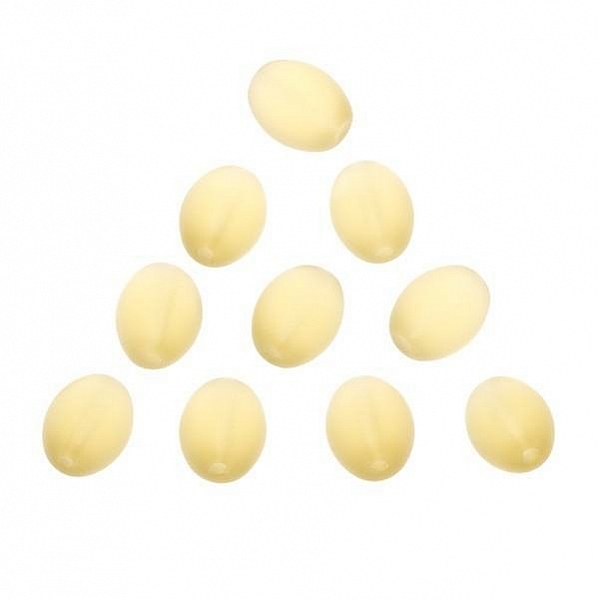 Transparent Frosted Yellow Oval Glass Bead 12x10mm PK10