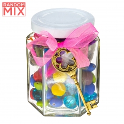 Beads Jar Acrylic Glass Metal Beads Charms Feathers Mix