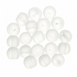Transparent Frosted Round Glass Beads 6mm (PK20)