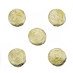Enamelled Hypnotic Swirl Yellow Round Beads 19mm PK5