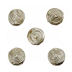 Enamelled Hypnotic Swirl Beige Round Metal Bead 19mm PK5