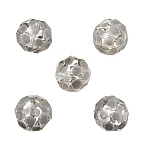 Grey Hand Painted Spotted 14mm Faceted Glass Beads PK5