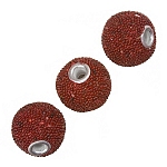 Gumball Red Round Resin Beads 16x7mm PK3