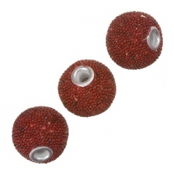 Gumball Red Round Resin Beads 16x7mm PK3
