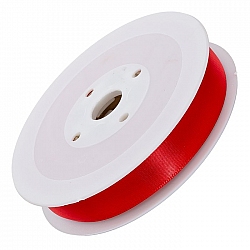 Red 15mm Double Sided Satin Beading Ribbon 25 Metre Reel