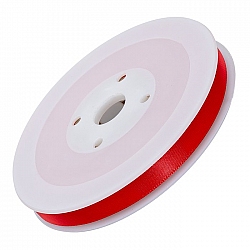 10mm Red Double Sided Satin Beading Ribbon 25 Metre Reel