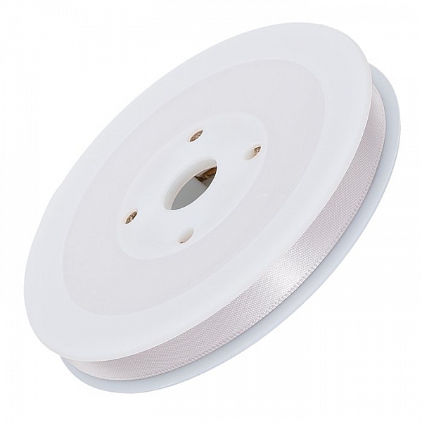 Light Silver 10mm Double Sided Satin Ribbon (25m Reel)