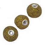 Gumball Antique Gold Round Resin Beads 16x7mm (PK3)