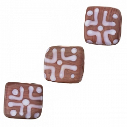 Chunky Matte Red Square Glass Beads 16x7mm (PK3)