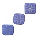 Chunky Matte Blue Square Glass Beads 16x7mm (PK3)