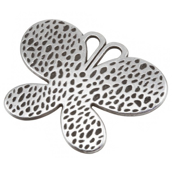 Large Antique Silver Butterfly Charm Pendants 57x56mm PK1