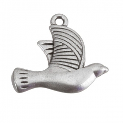 Antique Silver Dove Charm Pendants 25x20mm PK1