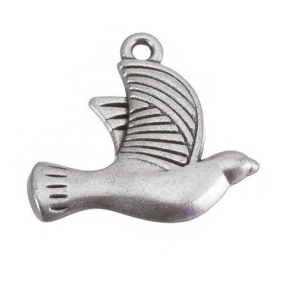 Antique Silver Dove Charm Pendants 25x20mm PK1