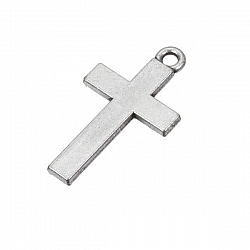 Large Antique Silver Cross Charm Pendant 30x16mm (PK1)