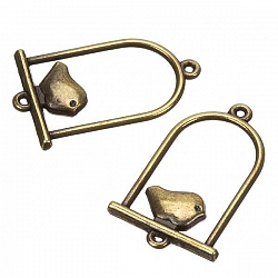 Antique Brass Birdcage Charm Pendants 30x20mm (PK2)