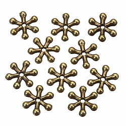 Antique Brass Snowflake Spacer Metal Beads 11mm PK10