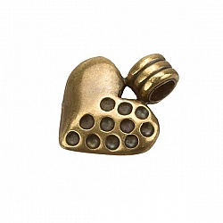Antique Brass Cast Heart Metal Charm Pendants 20mm PK1