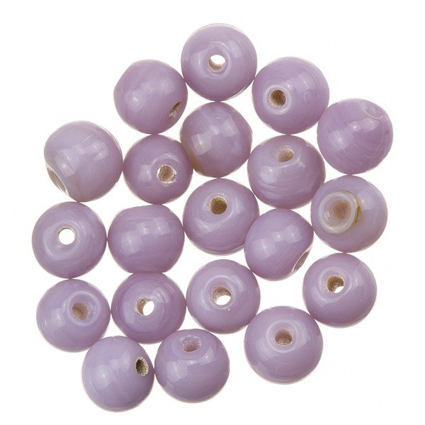 Shiny Lilac Round Glass Beads 6mm PK20
