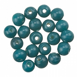 Shiny Dark Green Round Glass Bead 6mm PK20