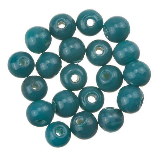 Shiny Dark Green Round Glass Bead 6mm PK20