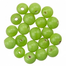 Shiny Light Green Round Glass Bead 6mm PK20