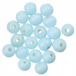 Shiny Light Blue Round Glass Bead 6mm PK20