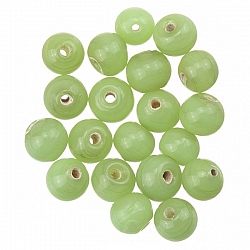 Shiny Green Round Glass Bead 6mm PK20