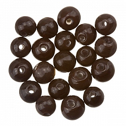 Shiny Dark Brown Round Glass Bead 6mm PK20