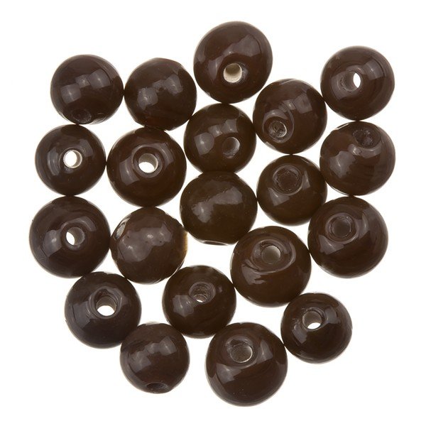 Shiny Dark Brown Round Glass Bead 6mm PK20