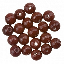 Shiny Dark Red Round Glass Bead 6mm PK20