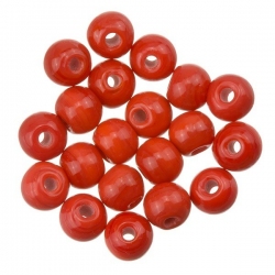 Shiny Red Round Glass Beads 6mm PK20