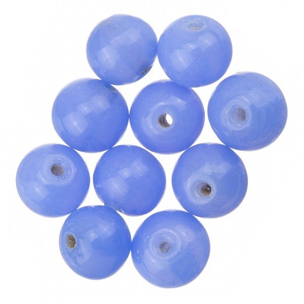 Shiny Blue Round Glass Beads 8mm PK10