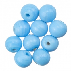 Shiny Light Blue Round Glass Beads 8mm PK10