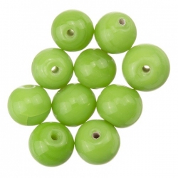 Shiny Green Round Glass Beads 8mm PK10