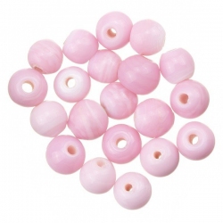 Shiny Baby Pink Round Glass Beads 6mm PK20