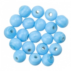 Shiny Blue Round Glass Beads 6mm PK20
