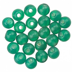 Transparent Green Round Glass Beads 6mm PK20