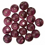 Transparent Purple Round Glass Beads 6mm PK20