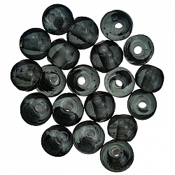 Handmade Transparent Grey Round Glass Beads 6mm (PK20)