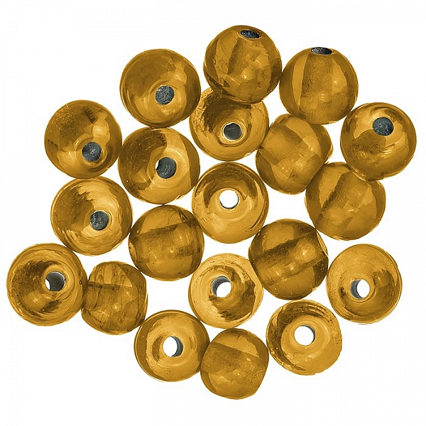 Handmade Transparent Amber Round Glass Beads 6mm (PK20)