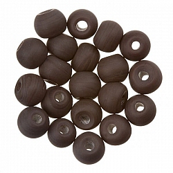 Matt Dark Brown Round Glass Beads 6mm PK20