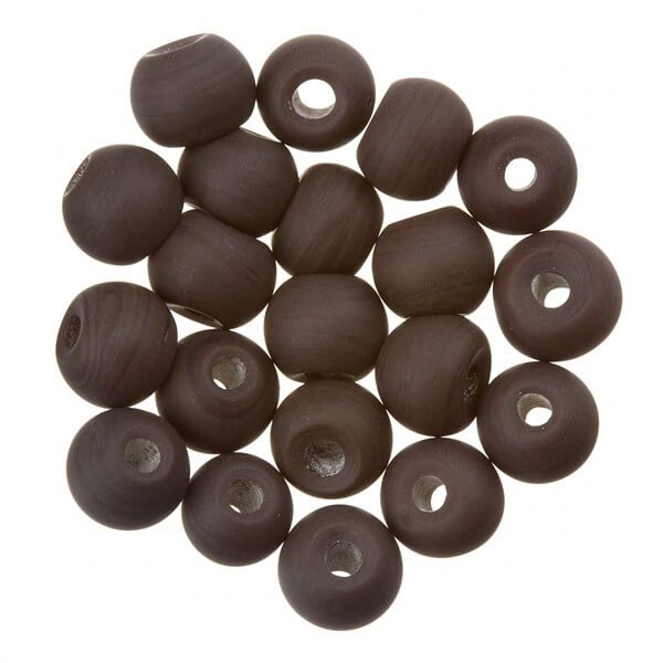 Matt Dark Brown Round Glass Beads 6mm PK20