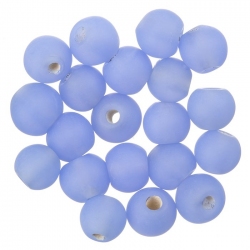 Handmade Round Matte Blue Glass Beads 6mm (Pack of 20)