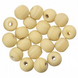 Matt Beige Round Glass Beads 6mm Pack of 20